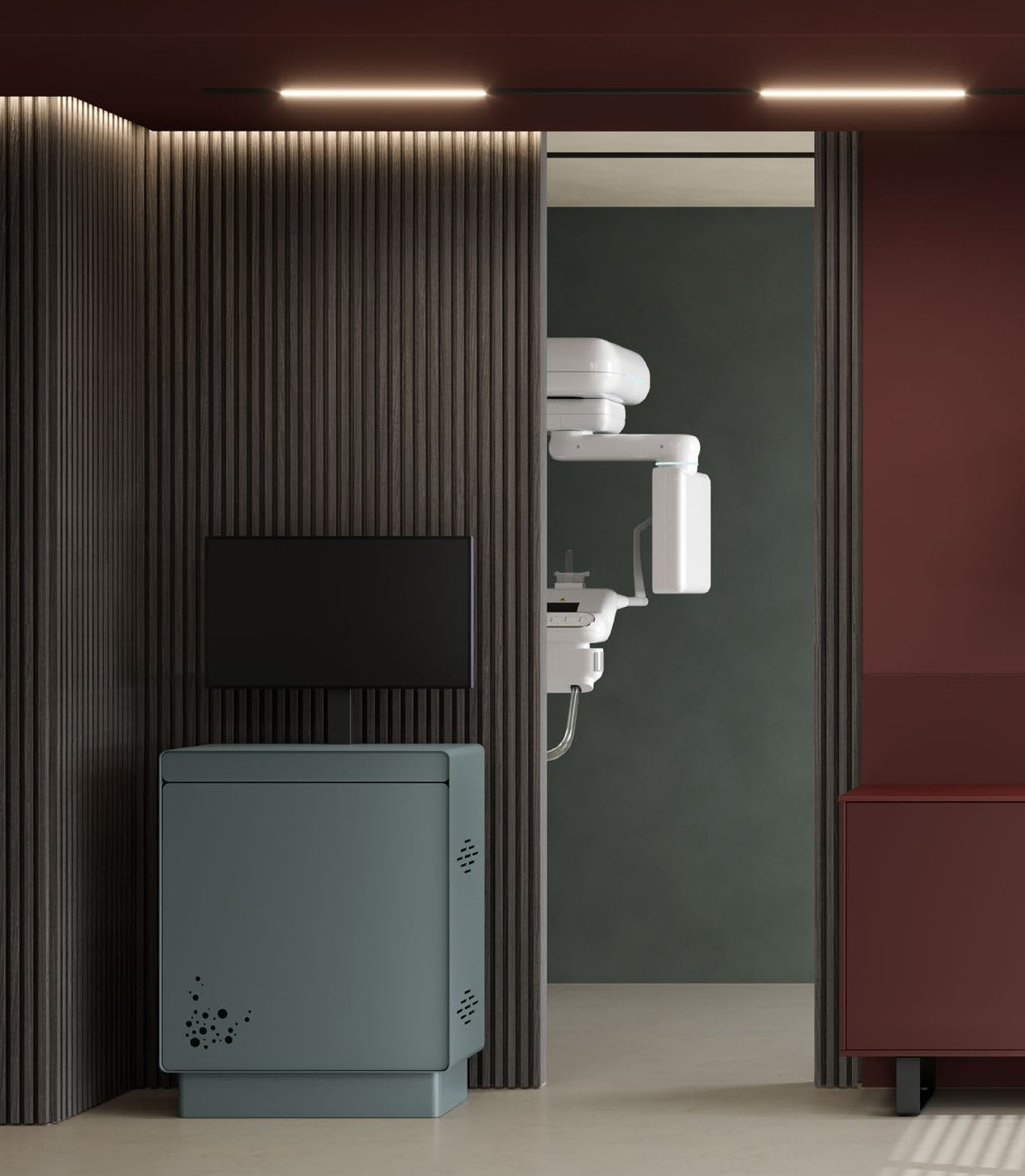 Computer cabinet in dental shop