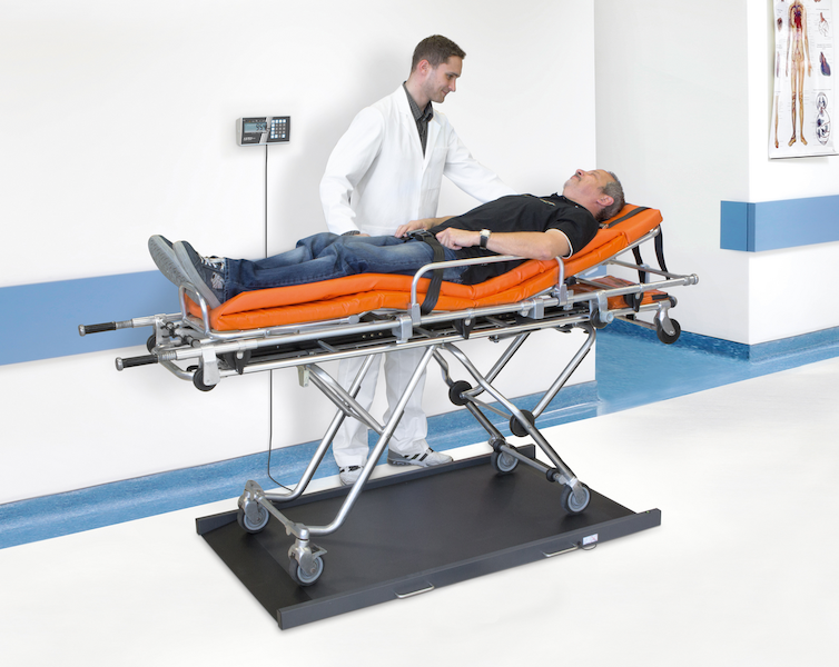 wheelchair scale with patient