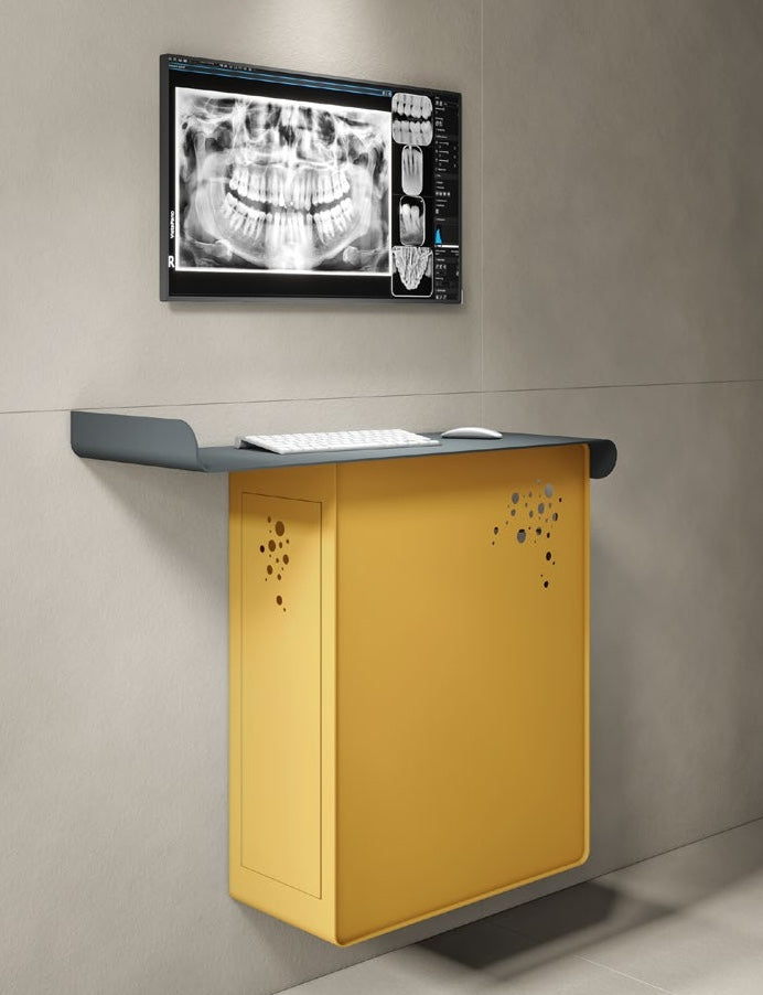 Wall Computer Cabinet yellow