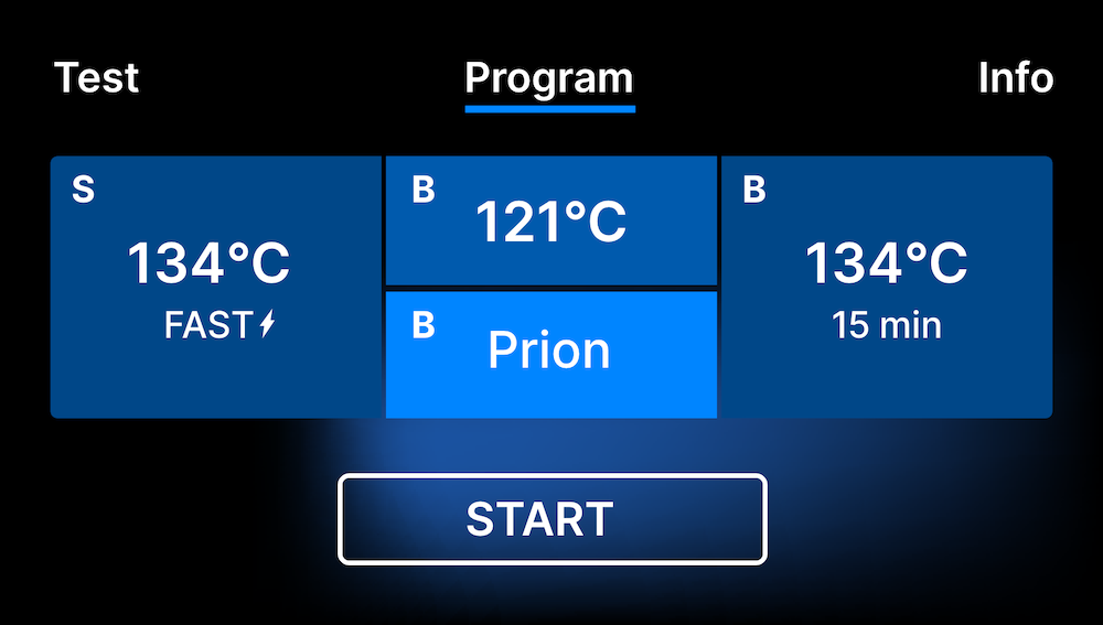 Enbio autoclave programs view