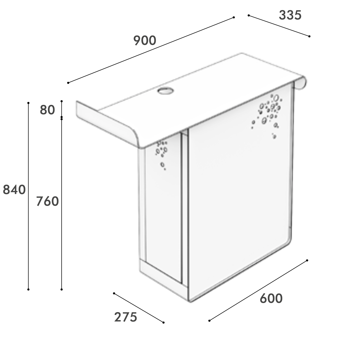 Wall Computer Cabinet measures
